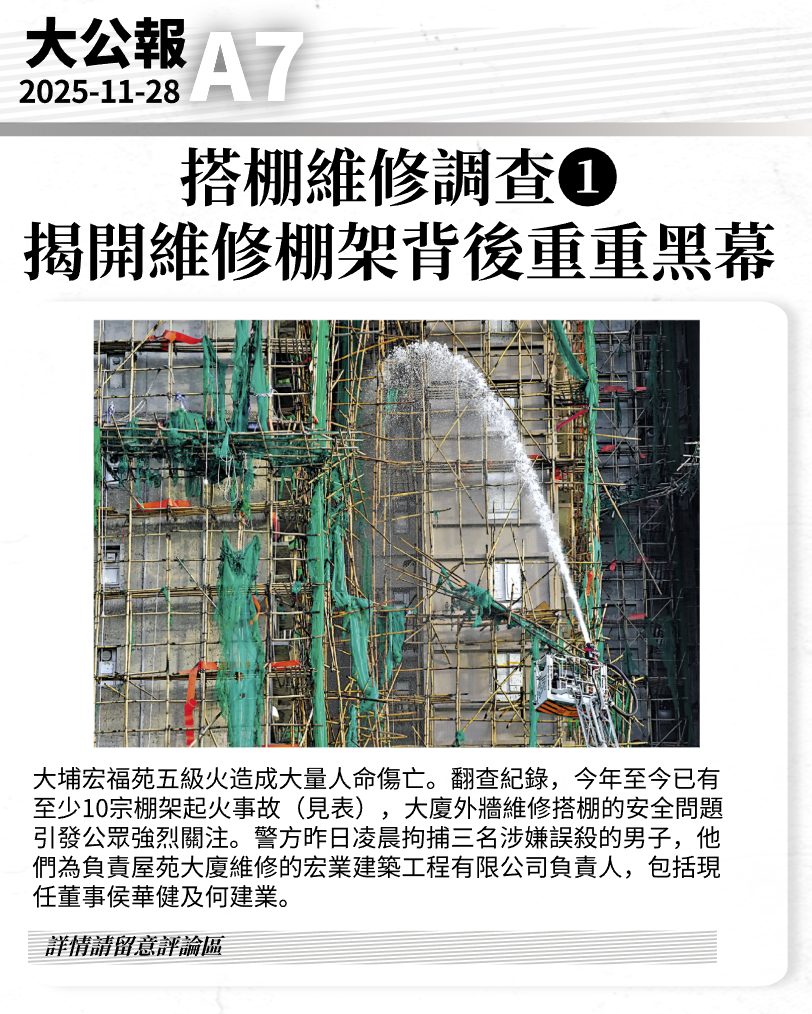 大公報 A7 版報道